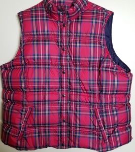 LANDS END PUFFER VEST PLAID